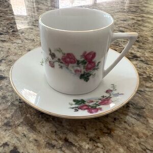 Floral Teacup and Saucer Set